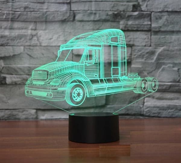 3D lastbil traktor bil lampe natlys touch bord skrivebord optisk