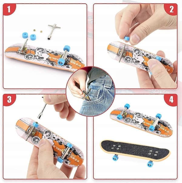 6-i-1 Fingerboard Rampe Sæt Skatepark 6 Skateboard