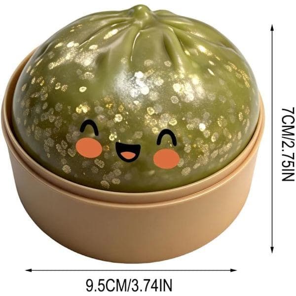 Jumbo Glitter Regnbåge Dumpling Stressavlastande Sensorisk Leksak med Ångkokarlåda, Långsamt Stigande Dekompression Dumplings för Vuxna och Barn blå blue
