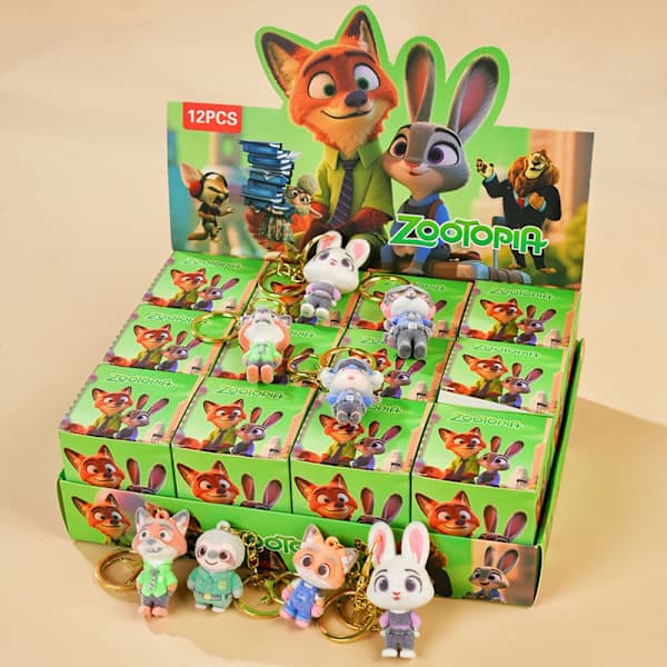 Zootopia Överraskningslåda Nyckelring Docka – Trendig Samlarleksaksfigur för Barn & Tonåringar 12-pack Zootopia blind boxes