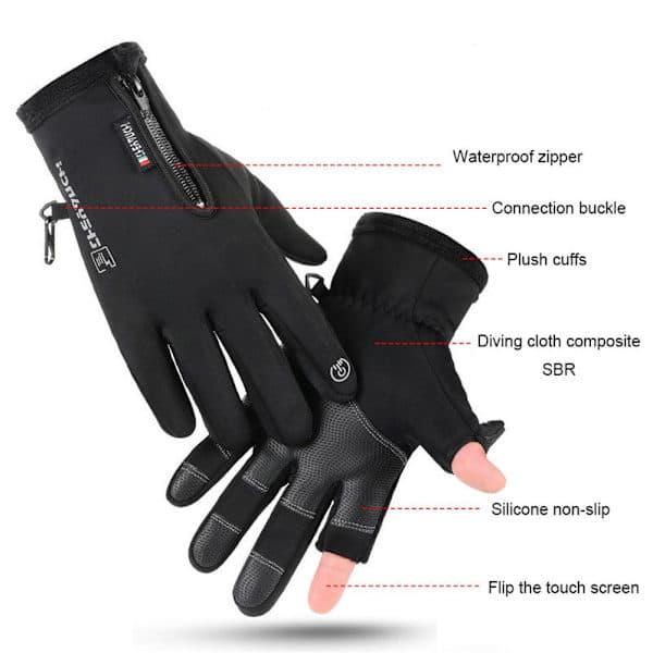 Ridehandsker Fiskerihandsker SORT M - spot salg sort M black M
