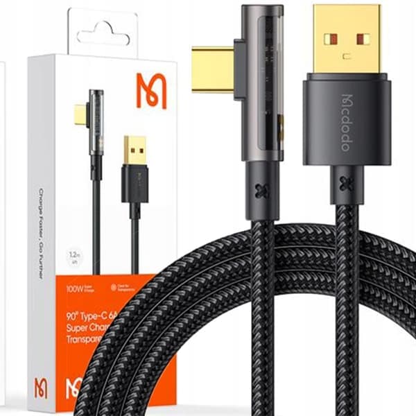 MCDODO VINKLAD USB-C-KABEL SNABBLADDNING FÖR SAMSUNG USB TYP C 6A 100W 2M
