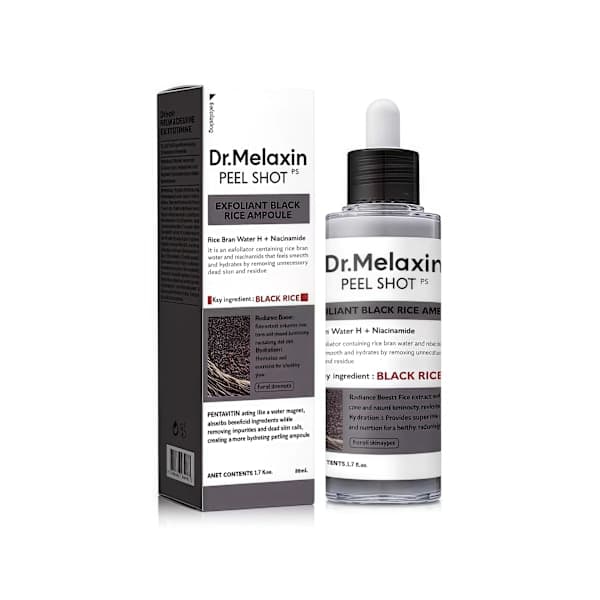 [LLC] Peel Shot Glow Rice Ampul Duo Hvid Ris + Sort Ris Blødgørende Eksfolierende Ansigts- & Kropsskrubbe sort