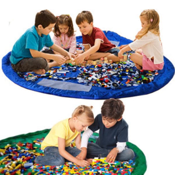 Legetæppe til børn 150 cm med foldbar legetøjsopbevaringspose til børn, legetøjsorganisator X X