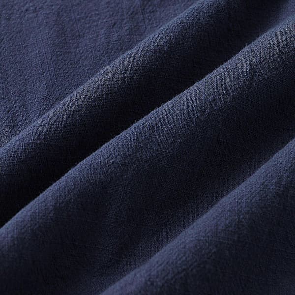 Herr 2-delat linneskjortset sommarstrandkläder A Navy M Navy M