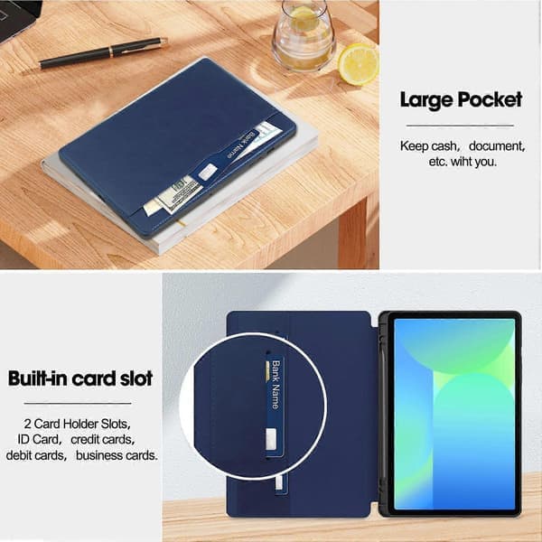 Støtsikkert Læretui med Auto Wake/Sleep og Stativ for Samsung Galaxy Tab S10 FE/S9 FE