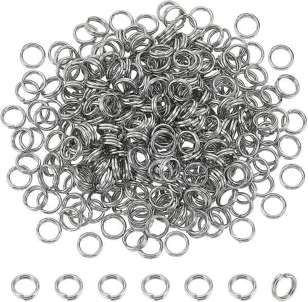 mm Splitringe, 290 stk. 304 rustfrit stål dobbelt springringe 14 gauge mini