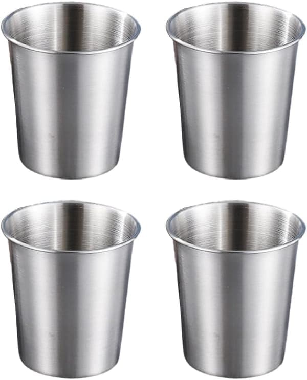4-pak krus i rustfrit stål, sunde drikkeglas