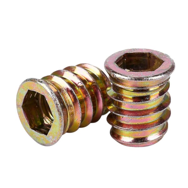 Sæt med 5 gevindindsatser M10 x 20 mm til træ