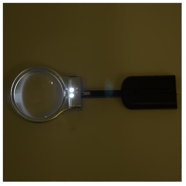 Lupa Mikroskop Sammenfoldelig Stand 3x 60mm LED Lys Urmager