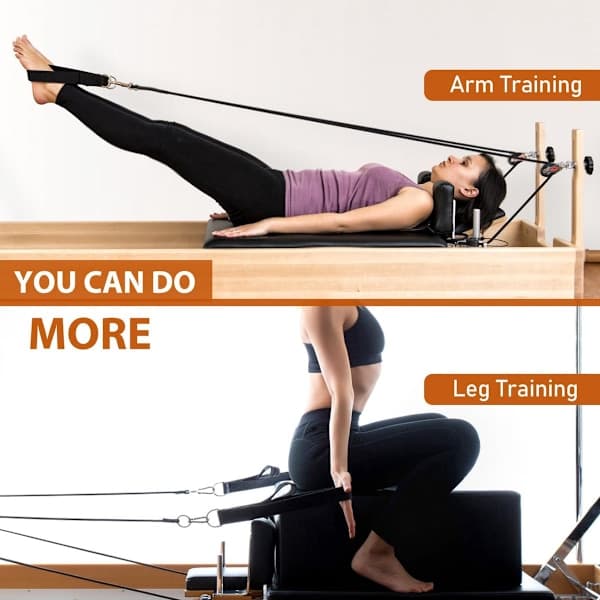 Pilatesstropper, Dobbelt D-ringstropper til Reformer, Polstret, Hjemmetræning, 2-pak