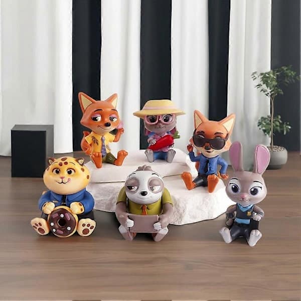 Zootopia Figur Sæt - Disney Sid Pænt Serien, Komplet Sæt med Judy & Nick, Perfekt Gaveæske Samling til Fans Sæt B Set B