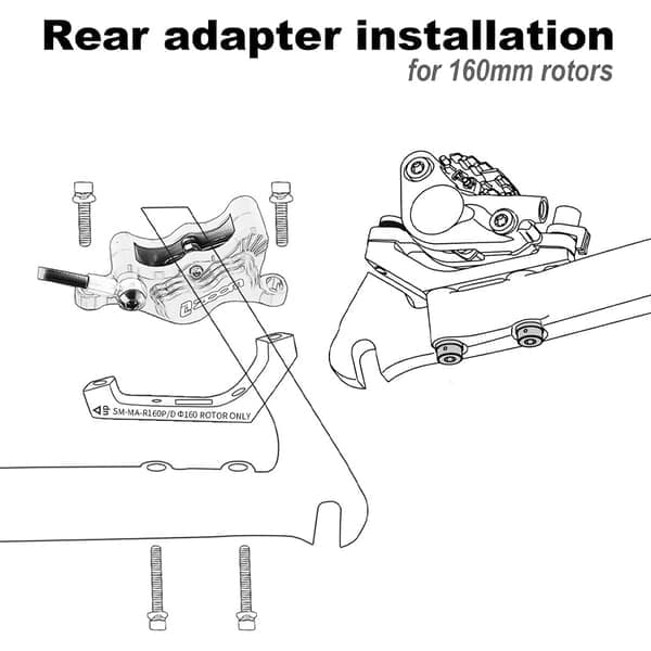 SM-MA-F160P/D R160P/D Flat Mount til Post Mount Bremsecaliperadapter for 160 mm Rotorskivebrems FM til PM bak back
