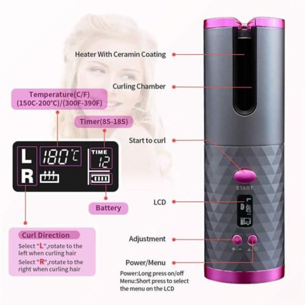 Johdoton automaattinen kiharrin