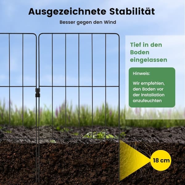 Dekorativt metalhavehegn, 25 stk., sort, rustfrit