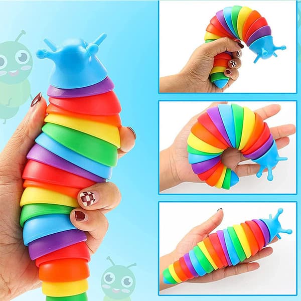 Regnbue Mini Fidget Legetøj til Børn – Snegle Design (Regnbuefarve)