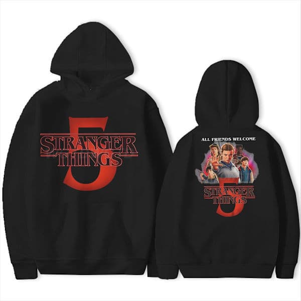 Stranger Things 5 Hettegenser – Unisex – Varm fleeceforet genser – Høst/Vinter Hvit 3 S White 3 S