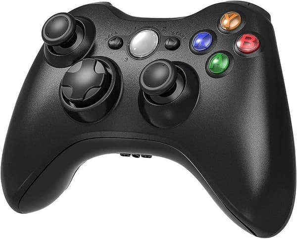 Trådløs controller til Xbox 360, Finydr Xbox 360 Joystick Trådløs Game Controller til Xbox & Slim 360 PC (Sort)