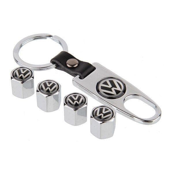 VW logo ventilhætter med nøglering Sølv one size