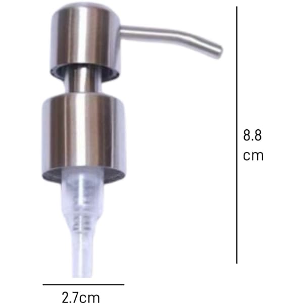 2-pak rustfrit stål sæbedispenserhoved sæbepumpe sprayhoved pumpe håndsæbe sprayhoved rustfrit stål sæbedispenser korrosion 22mm