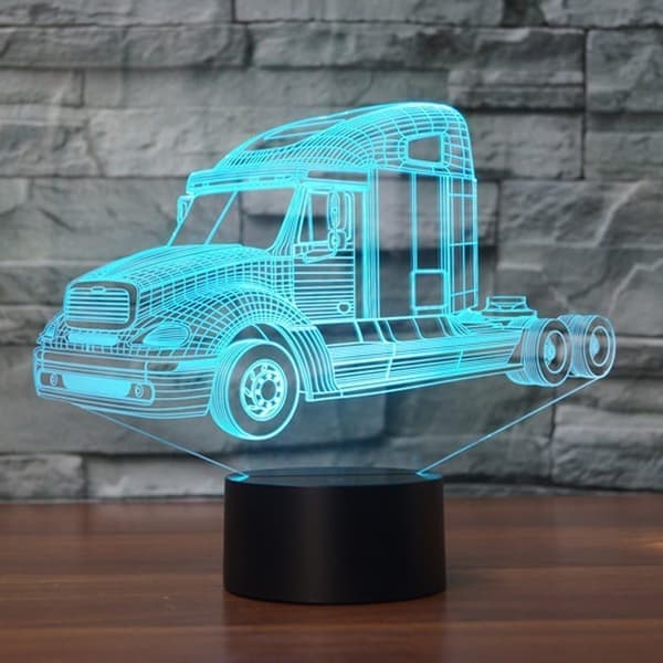 3D lastbil traktor bil lampe natlys touch bord skrivebord optisk