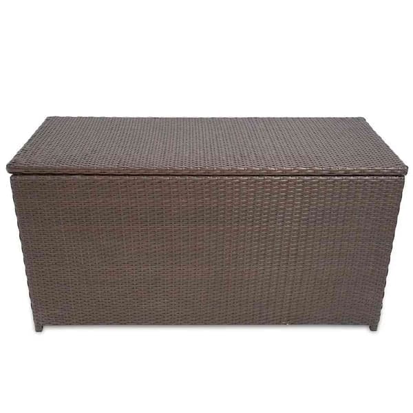 vidaXL Trädgårdsförvaringslåda Poly Rattan Brun Brun