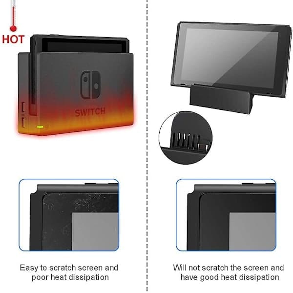 Bærbar Mini Switch TV Dockingstasjon - Ladestativ Erstatning for Switch, Kompakt Dock