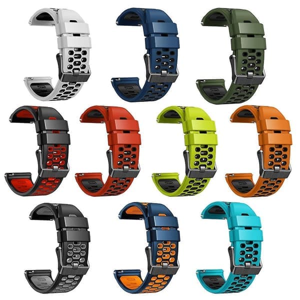 To-tonet silikonerem til Suunto 7 / 9 / 9 Baro 24mm med multi-hul design quick-release rem lime sort Lime Sort Lime Black