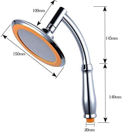Justerbart 15 cm regndusjhode i rustfritt stål, stort panel, dusjhodesett med håndholdte dusjarmer, høytrykksdusjhode (15 cm)