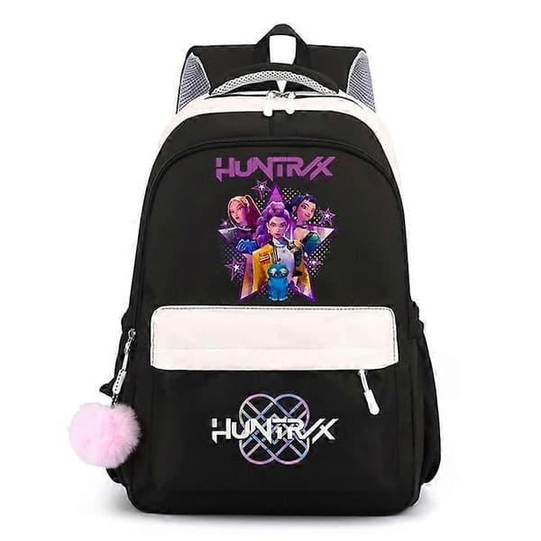K-Pop Demon Hunter Stor Ryggsäck - Perfekt Present till K-Pop-entusiaster Black