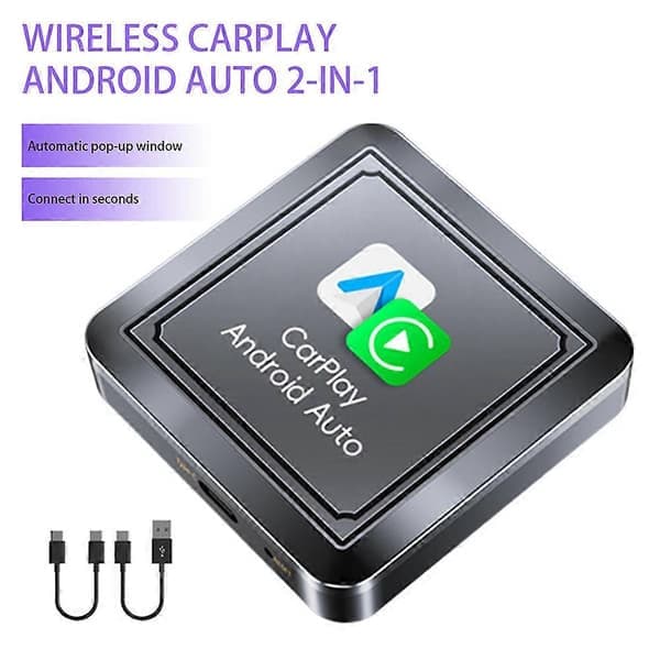 2-i-1 trådløs Carplay Android Auto Dongle Multifunksjonell Dongle-adapter for bil og lastebil