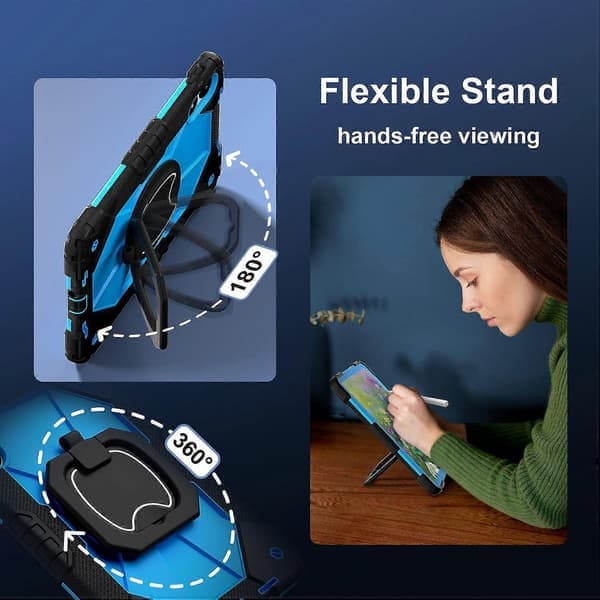 Til Xiaomi Redmi Pad Pro 5G/Pad Pro/Poco Pad 4G Stand Etui Silikone+PC Tablet Beskyttelse - Sort/Blå