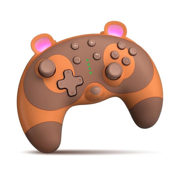Switch Controller - Sød vaskebjørn dyre trådløs Switch Controller til Switch Lite/OLED/PC, Switch Pro Controller Fjernbetjening Gamepad Joystick med Turbo/