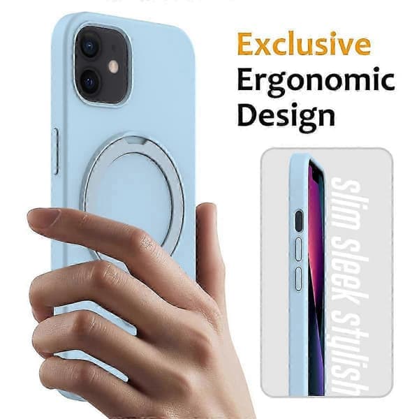 Magnetisk deksel til iPhone 11 med ringstativ PC+silikon, fallsikkert telefondeksel stil J Style J