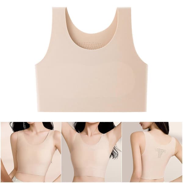 Brystbinder Transkønnede Kvinder, FTM Binder Tran, Brystbinder BH til Store Bryster Pullover Tanktop til Store Bryster L Sort Sort L Black L
