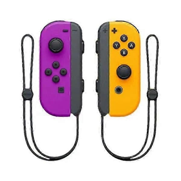 Joycon trådlös handkontroll för Nintendo Switch, stöder väckningsfunktion, vänster höger fjärrkontroll med handledsrem lila orange lila orange