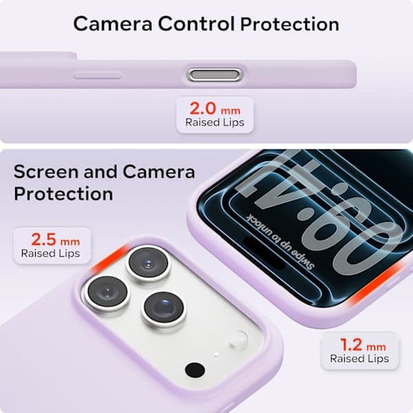Flytande silikonfodral för iPhone 17 Pro, stötsäkert mjukt telefonfodral, fullt skydd, ljusgrå ljusgrå iPhone 17 Pro ljusgrå Light grey