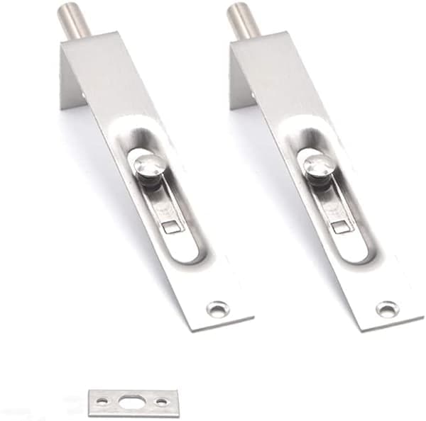 Diskret dørbolt i rustfrit stål, 18 mm bred 4-tommer 4-inch