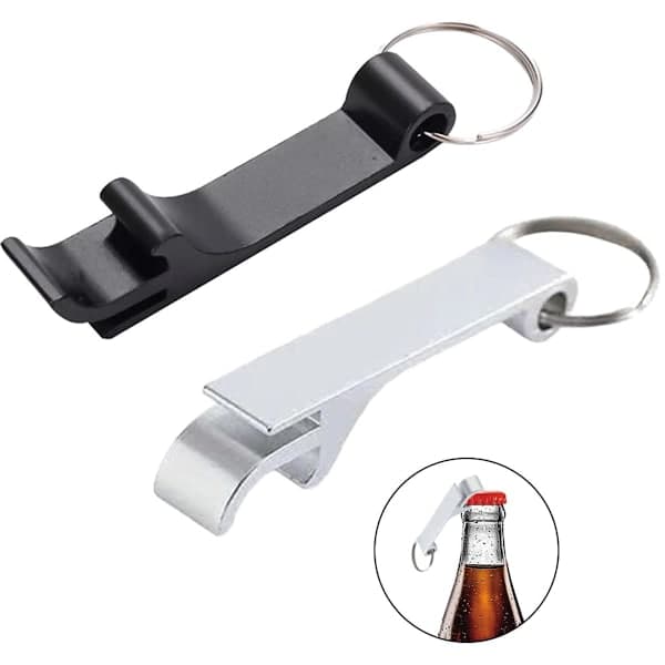 Flaskeåbner Nøglering, 2-pak Ølflaskeåbner Mini Nøglering Flaskeåbner Multifunktionel Flaskeåbner Lavet af Aluminiumslegering