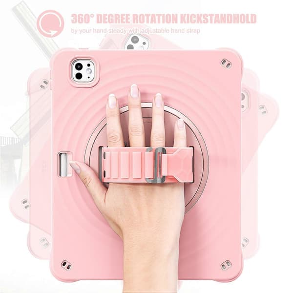 Etui med stativ til iPad Pro 13 (2024) TPU+PC+Silikone Tabletbeskyttelse - Pink