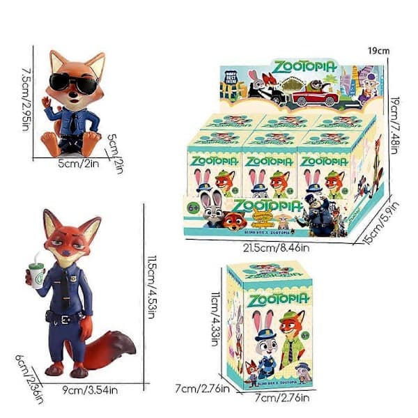 Zootopia Figur Sæt - Disney Sid Pænt Serien, Komplet Sæt med Judy & Nick, Perfekt Gaveæske Samling til Fans Sæt B Set B