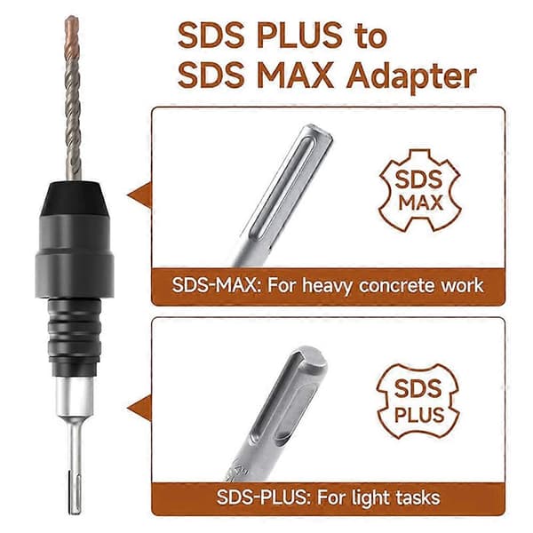 1PC til SDS Plus til SDS Max Adapter til borehammeromformer Værktøj Boreomformer til nedbrydningshammer