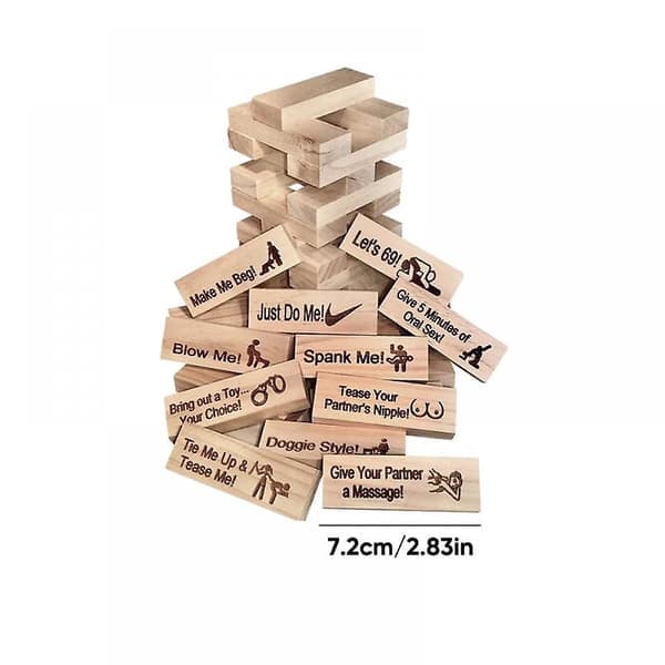 Block Tower Jenga Spil, Sjovt Stabling Spil for Par, Stabling Klodser til Voksne, Par Aften Fest, Gave