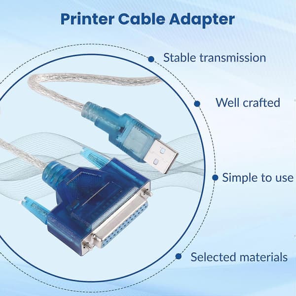 USB til skriver DB25 25-pinners parallellportkabeladapter