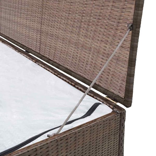 vidaXL Trädgårdsförvaringslåda Poly Rattan Brun Brun
