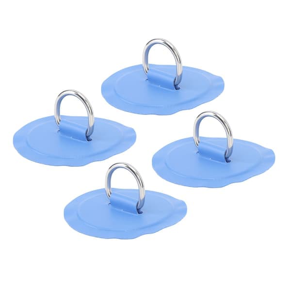 4 stk D-ring lapper PVC rund form sterk rustfritt stål D-ring pute for båtflåte padlebrett blå
