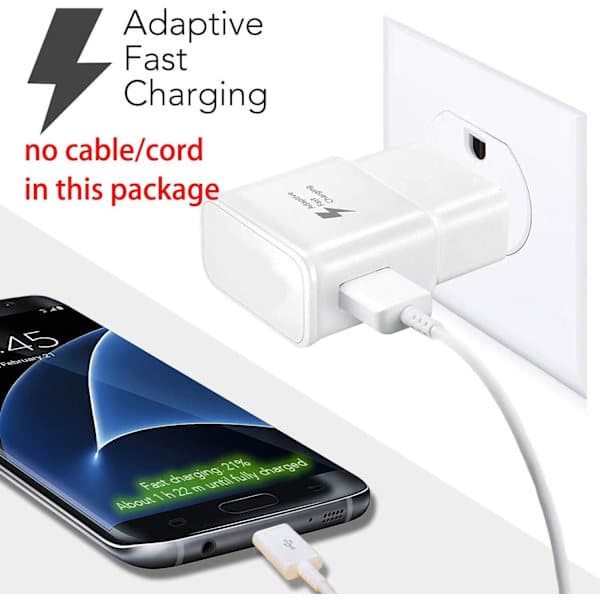 Samsung Adaptive Hurtiglader USB Vegglader for Samsung Galaxy