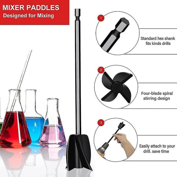 8 stk. Resin Mixer Epoxy til blanding Genanvendelig Multi-Purpose Epoxy til boremaskine til Epoxy og malingsblander