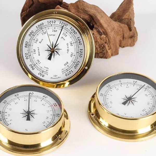 Termometer og hygrometer, tester kobberhus marine til vægmontering bådbrug, 115 mm