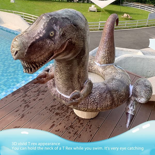 Dinosaurie Pool Float PVC 3D T Rex Simring Uppblåsbar Åktur för Vuxna Tonåringar Barn